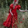 Duga haljina za devocice crvena